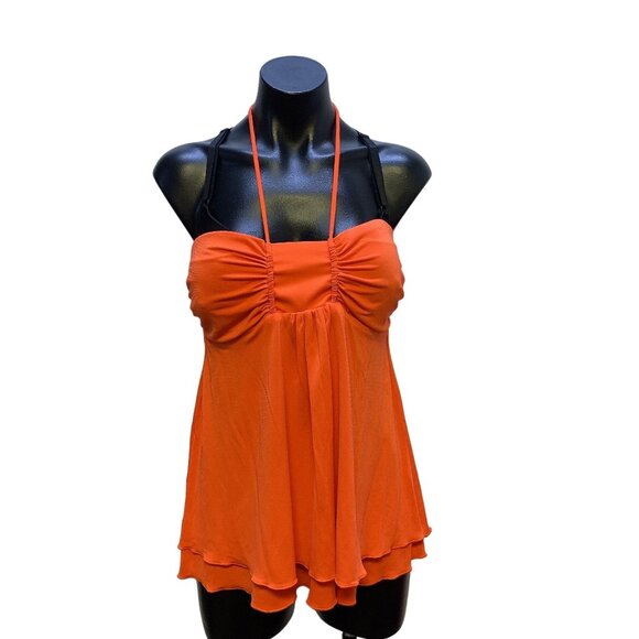 Trina Turk Tops - Trina Turk Orange Halter Blouse L